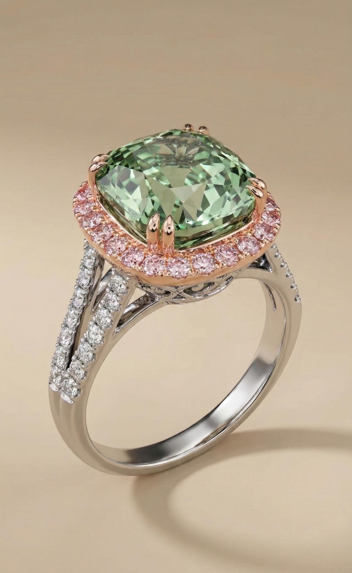 6,5 Karat IGI-zertifizierter Kissen-Labor-Diamant-Verlobungsring Cushion cut Moissanite engagement ring in 935 Argentium Silber — custom handcrafted by Forever For Love