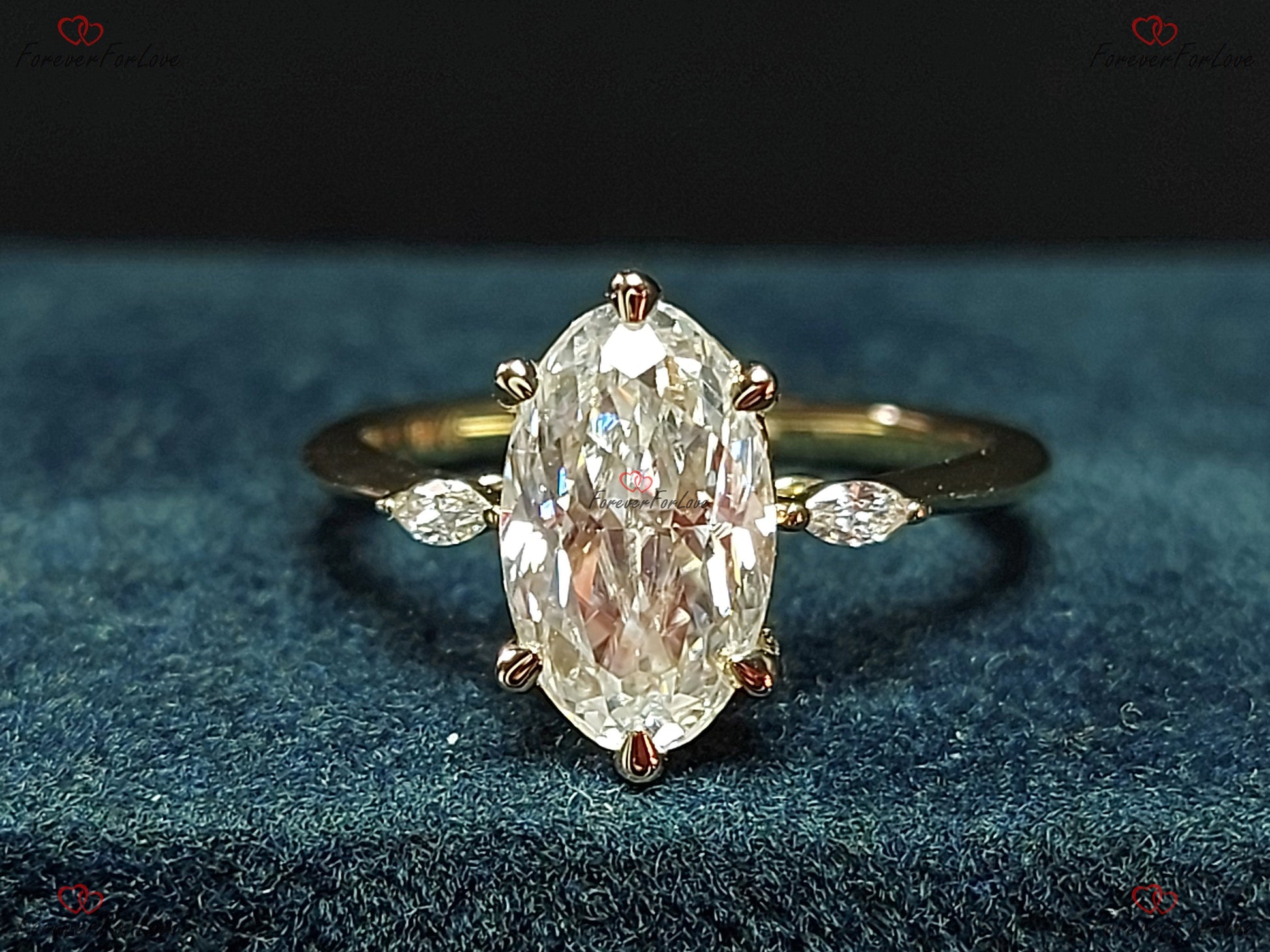 Oval Diamond, Moissanite Engagement Ring