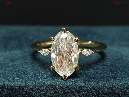Oval Diamond, Moissanite Engagement Ring