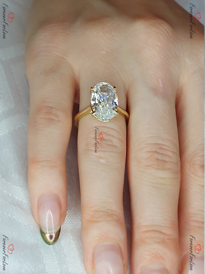 6.5 Ct Oval Moissanite Engagement Ring