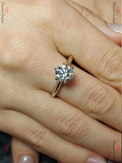 1.9 Ct Round Lab Diamond Solitaire Engagement Ring
