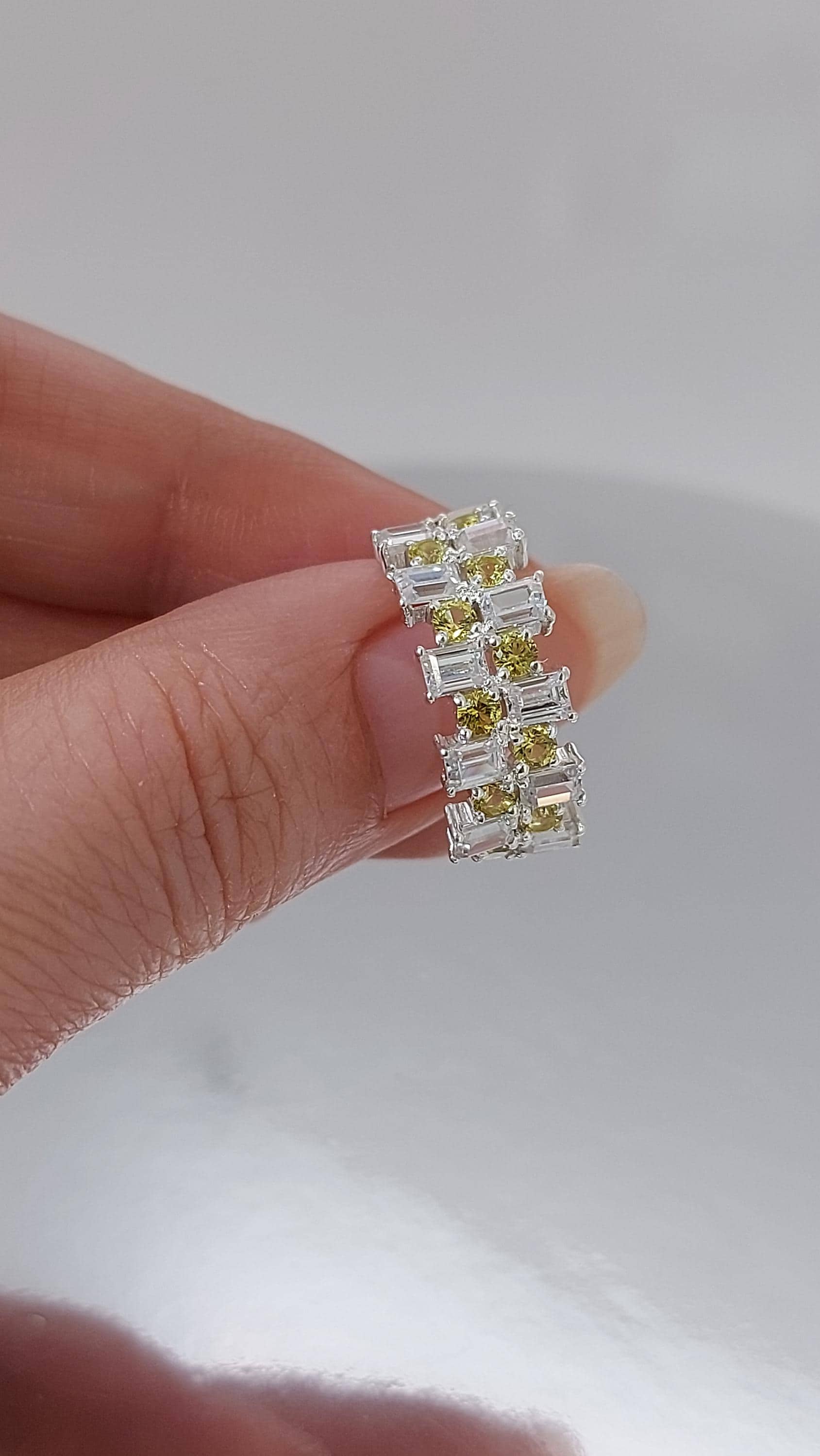 Baguette Lab Diamond Half Eternity Band