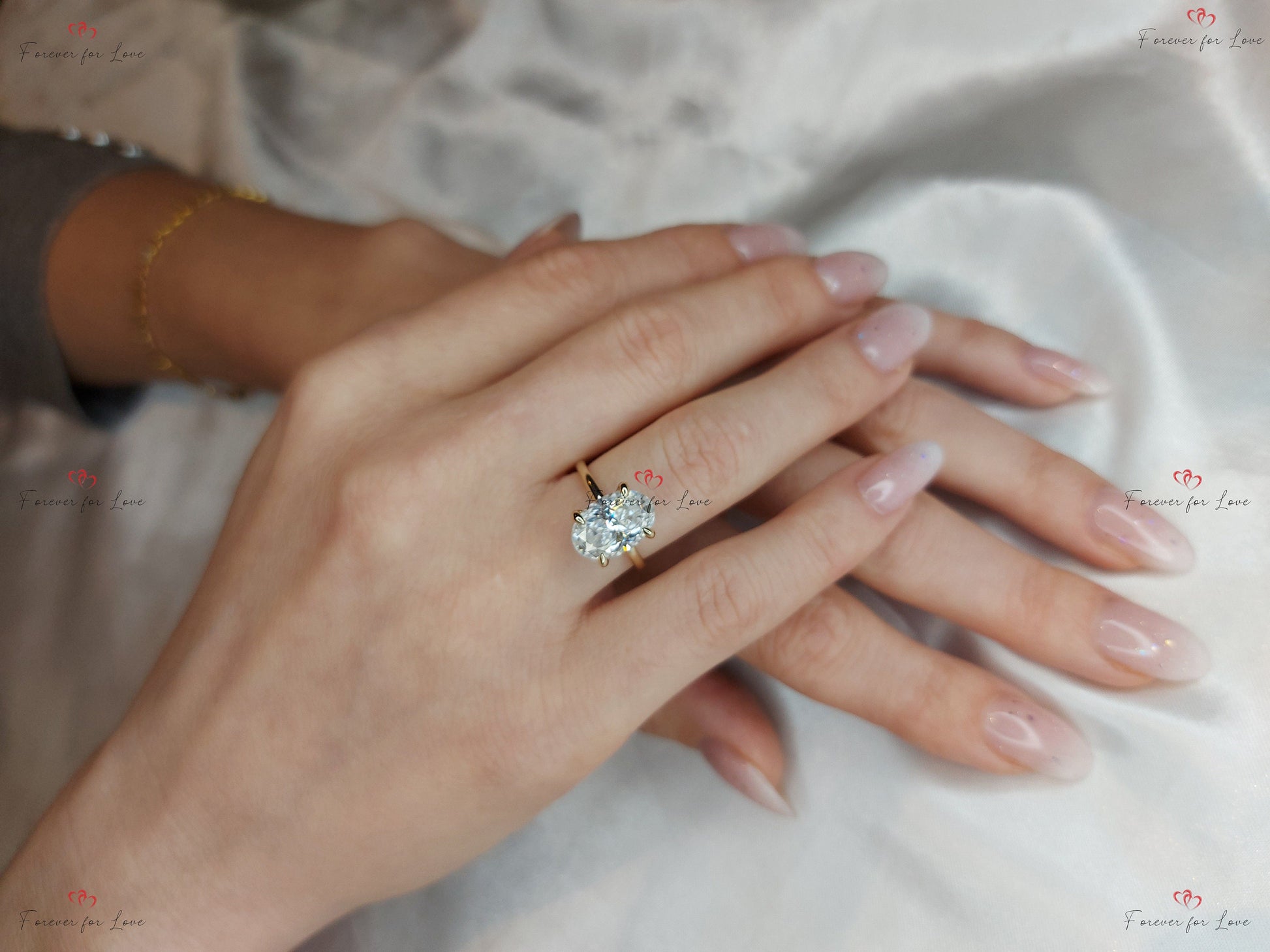 4 Ct Oval Moissanite Engagement Ring
