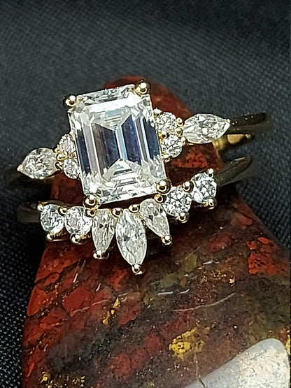 Emerald Diamond, Moissanite Engagement Ring