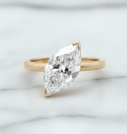 4ct E, VVS2, IGI Certified Marquise Ring, Unique design, Marquise Diamond Engagement ring, Lab Diamond, Anniversary Ring, Perfect gift.