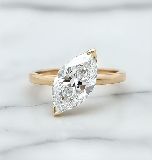 4ct E, VVS2, IGI Certified Marquise Ring, Unique design, Marquise Diamond Engagement ring, Lab Diamond, Anniversary Ring, Perfect gift.