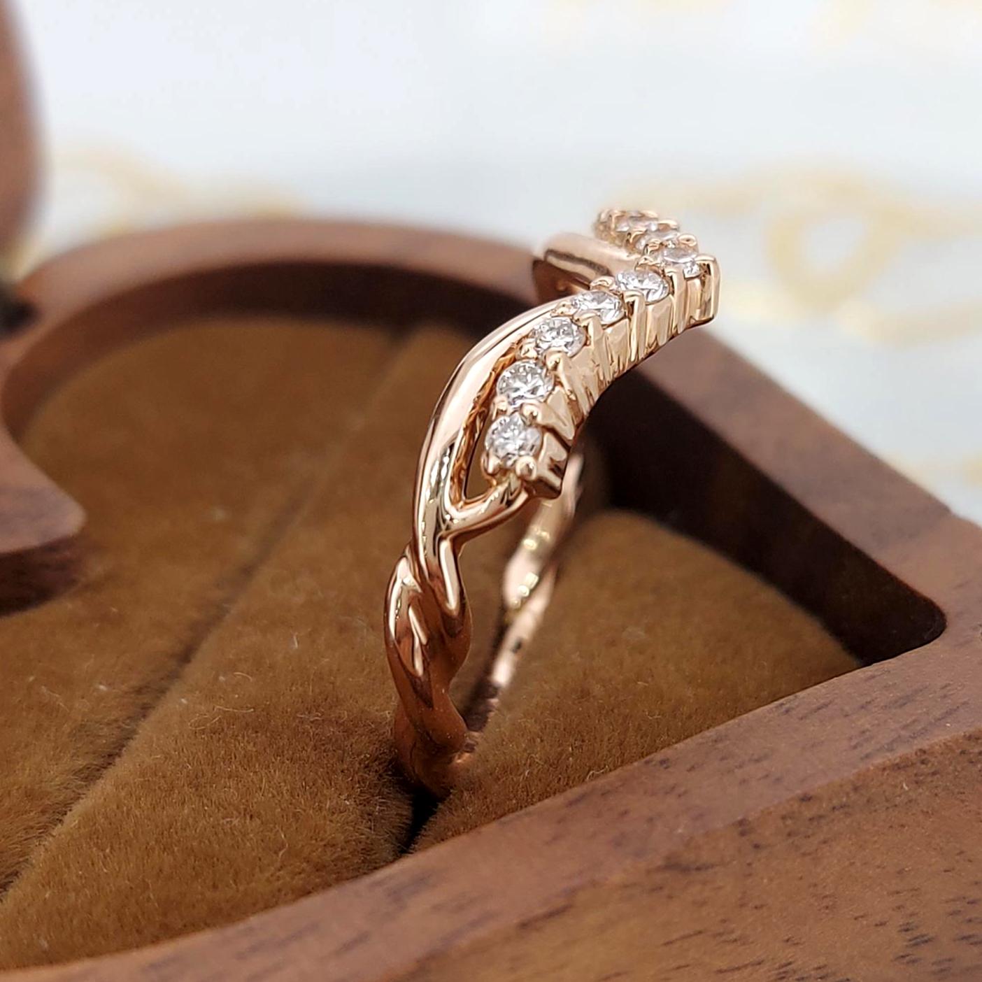 Round Lab Diamond Stacking Ring Round cut Moissanite Brilliant Cut engagement ring in 935 Argentium Silver — custom handcrafted by Forever For Love