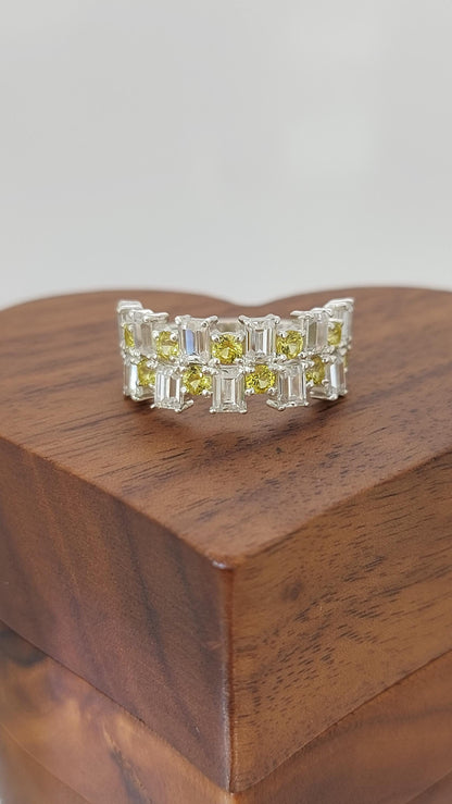 Baguette Lab Diamond Half Eternity Band