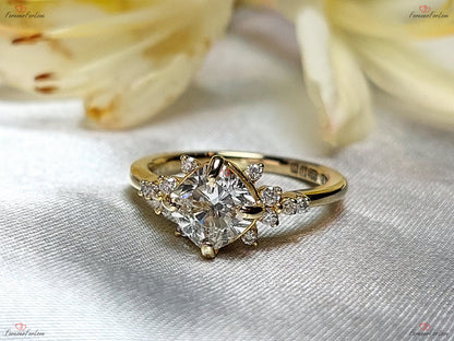 1.5 Ct IGI Certified Cushion Lab Diamond Engagement Ring