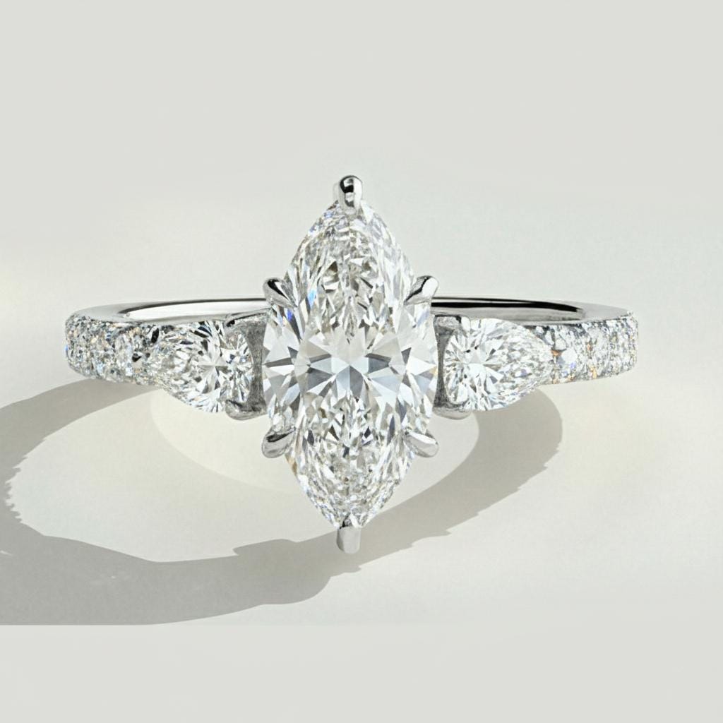 1 Ct IGI Certified Pear Lab Diamond Ring