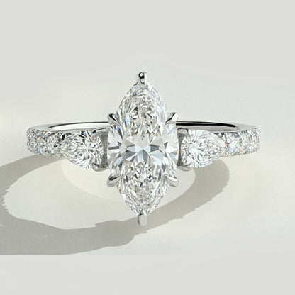 1 Ct IGI Certified Pear Lab Diamond Ring