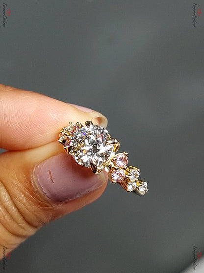IGI Certified Round Lab Diamond Solitaire Engagement Ring