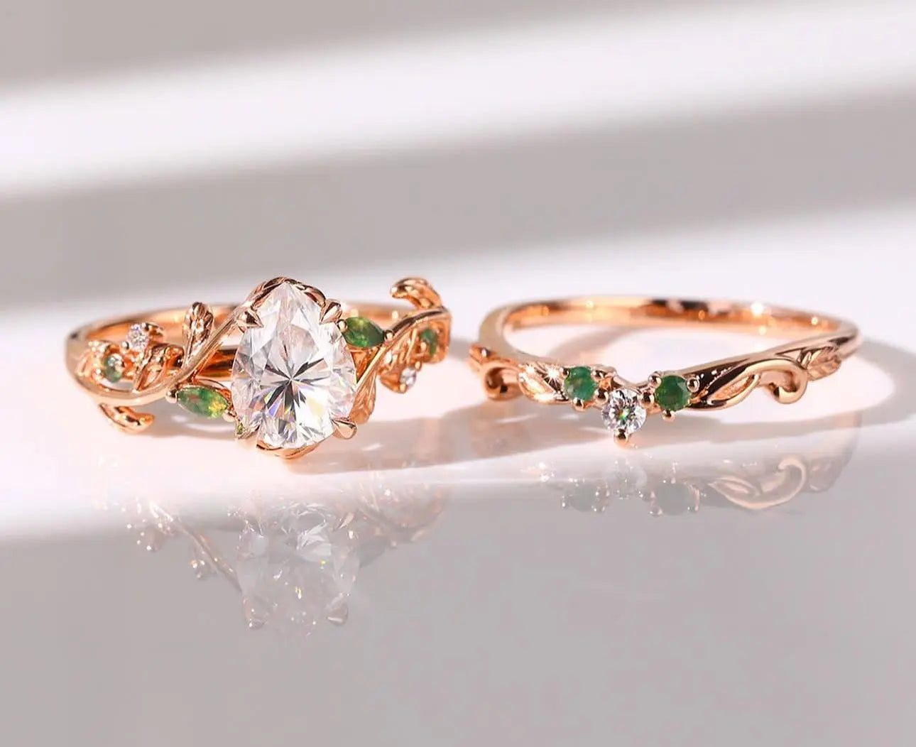 18K Pear Moissanite 45%