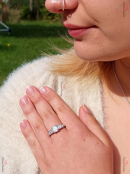 Emerald Moissanite, Emerald Engagement Ring