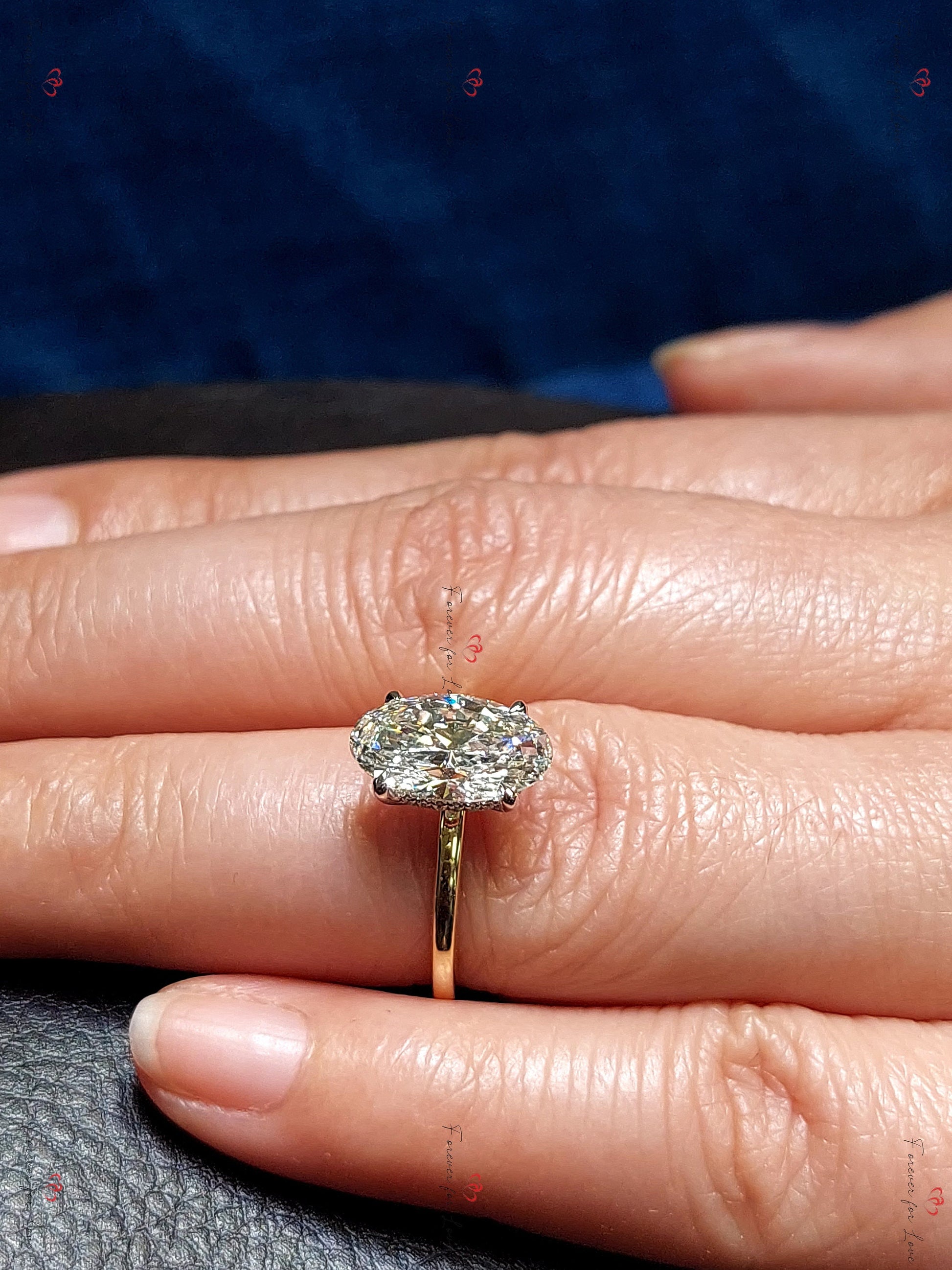 3 Ct IGI Certified Oval Lab Diamond Engagement Ring