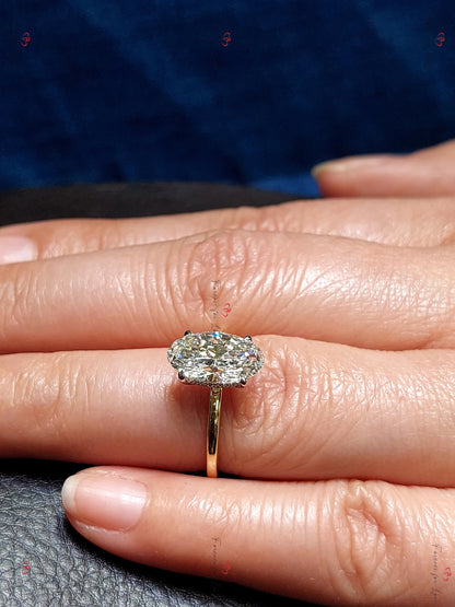 3 Ct IGI Certified Oval Lab Diamond Engagement Ring