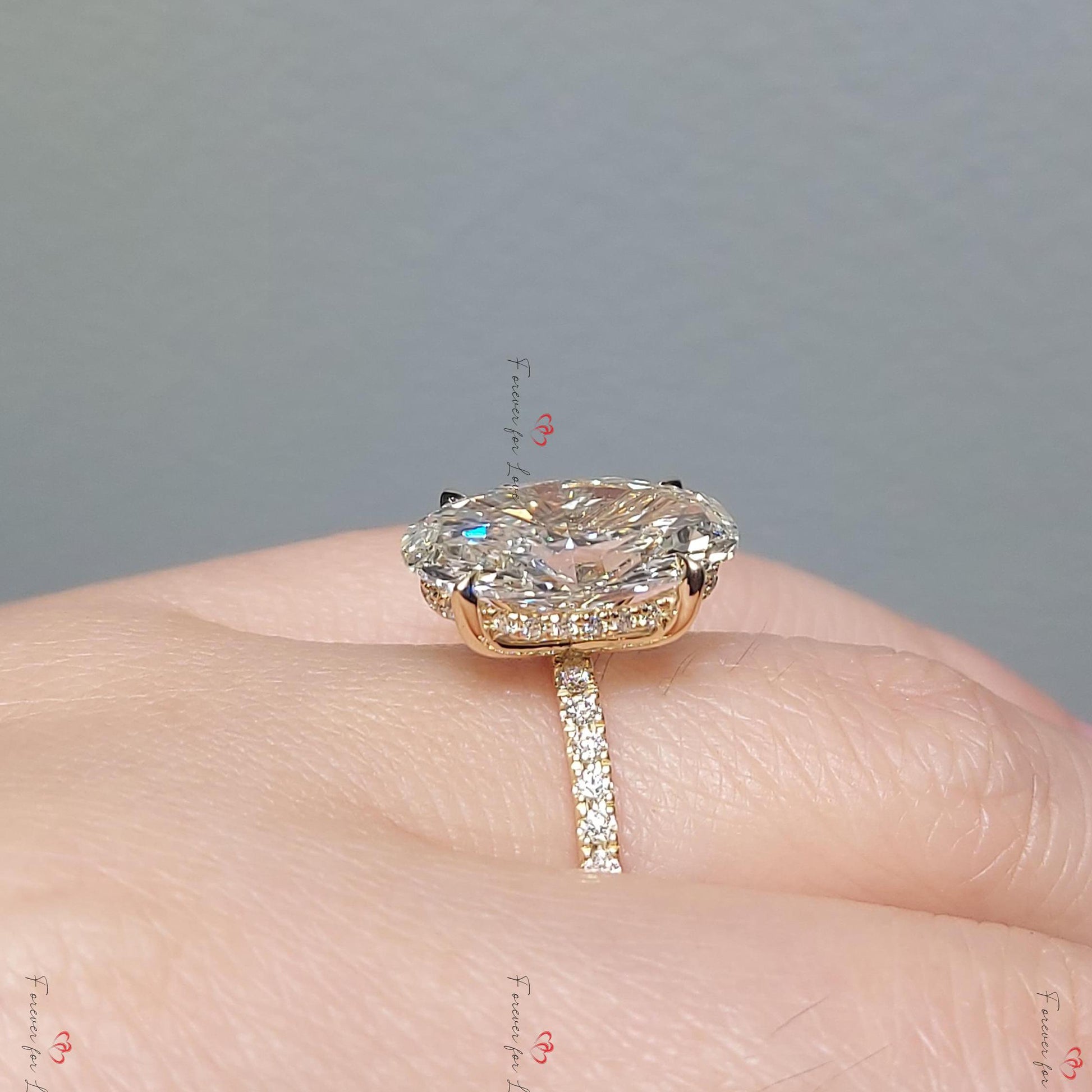 6.5 Ct Oval Diamond Engagement Ring