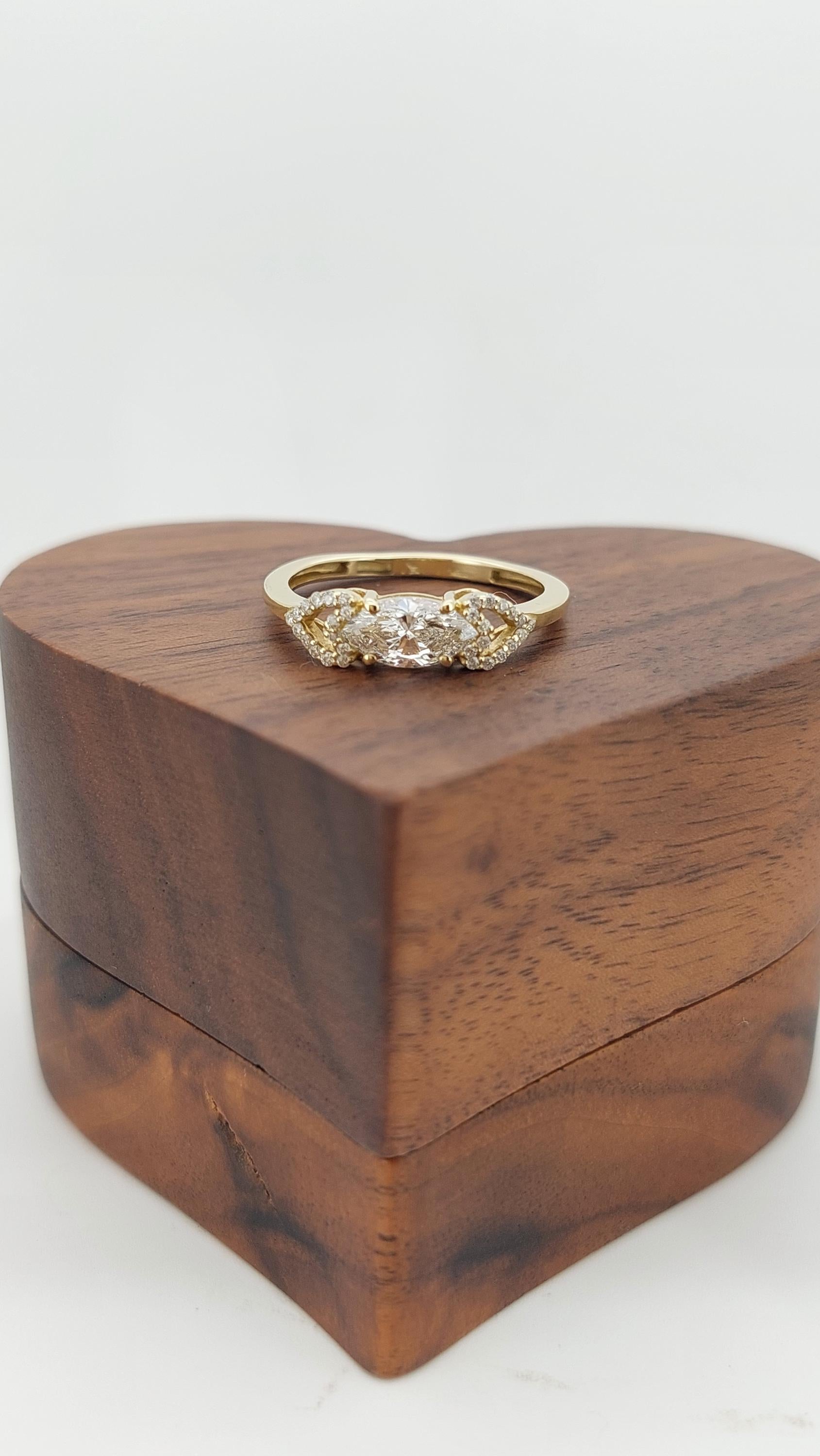 1.5 Ct Marquise Lab Diamond Engagement Ring