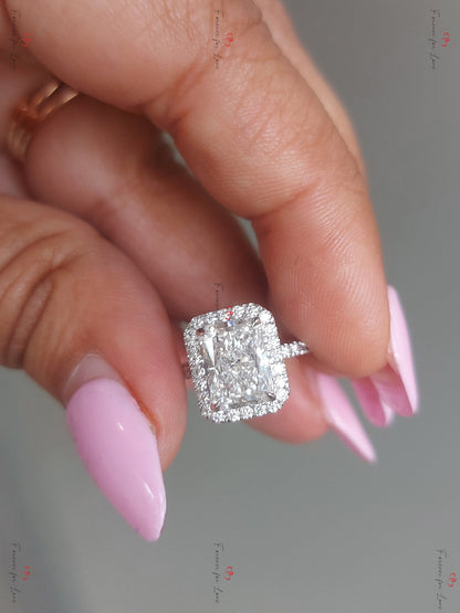2.01 Ct IGI Certified Radiant Lab Diamond Engagement Ring