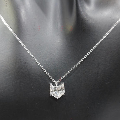 1 Carat cat diamond Necklace, 14k white Gold, Dainty Minimalist cat Pendant, Diamond Womens Necklace, Special Gift For Her.