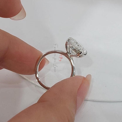 3 Ct Oval Lab Diamond Solitaire Engagement Ring