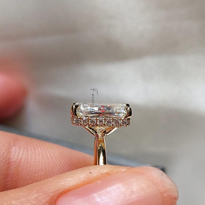 5 Ct IGI Certified Radiant Lab Diamond Hidden Halo Engagement Ring