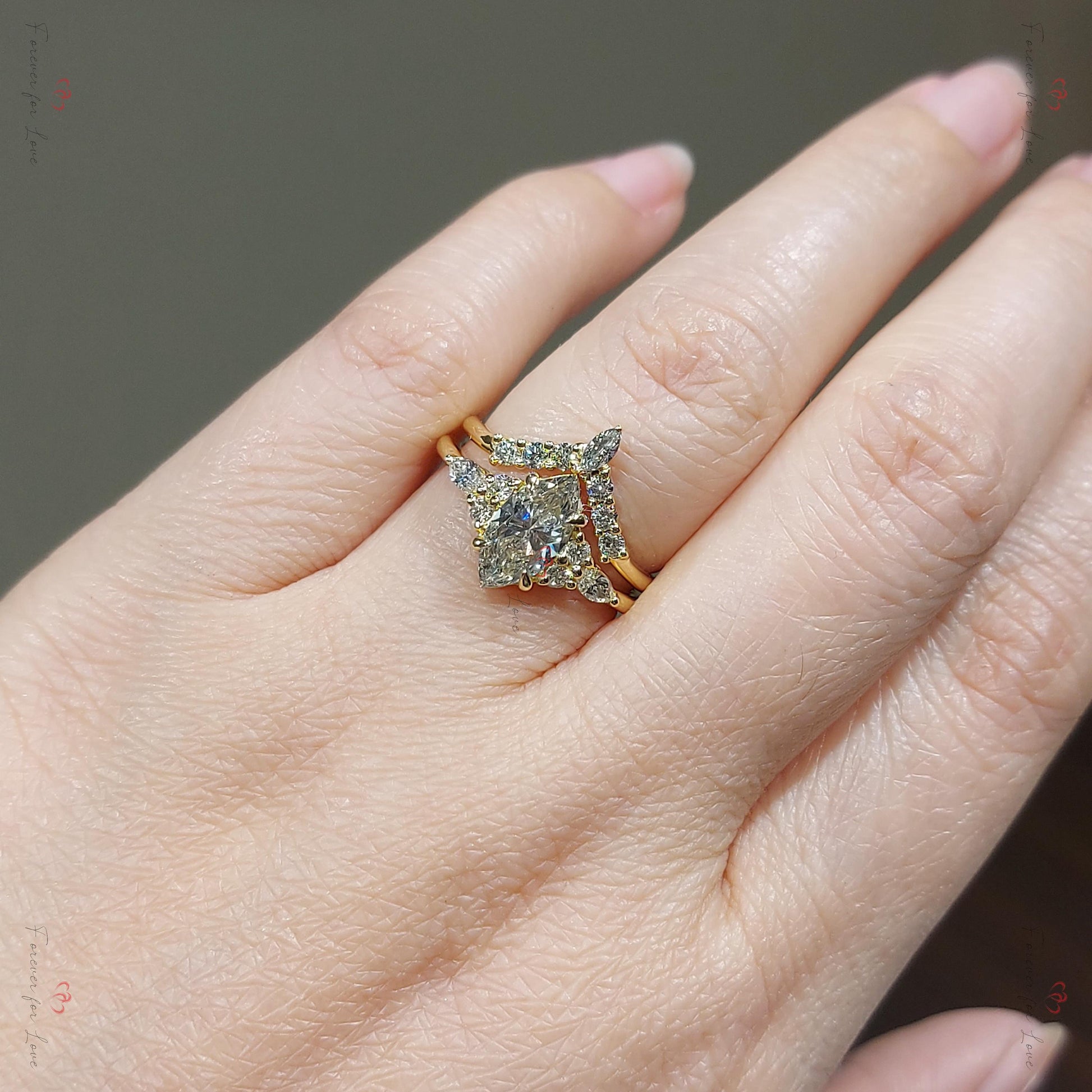 Marquise Lab Diamond Engagement Ring