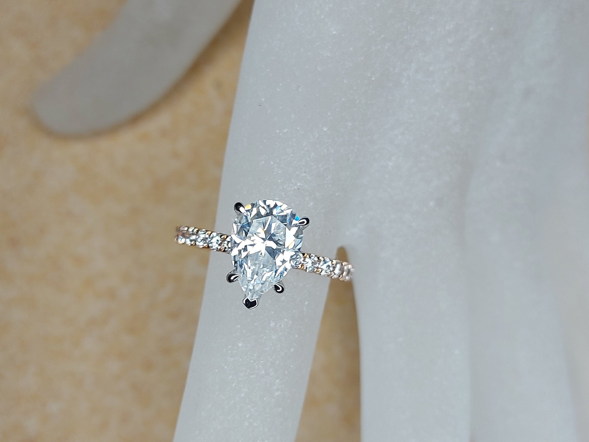 2 Ct Pear Moissanite Engagement Ring