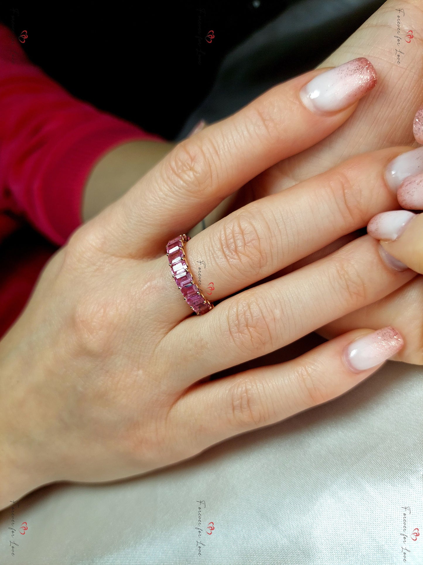 Alliance Saphir Naturel Ovale Oval cut Saphir naturel engagement ring in Gold or Platinum — custom handcrafted by Forever For Love