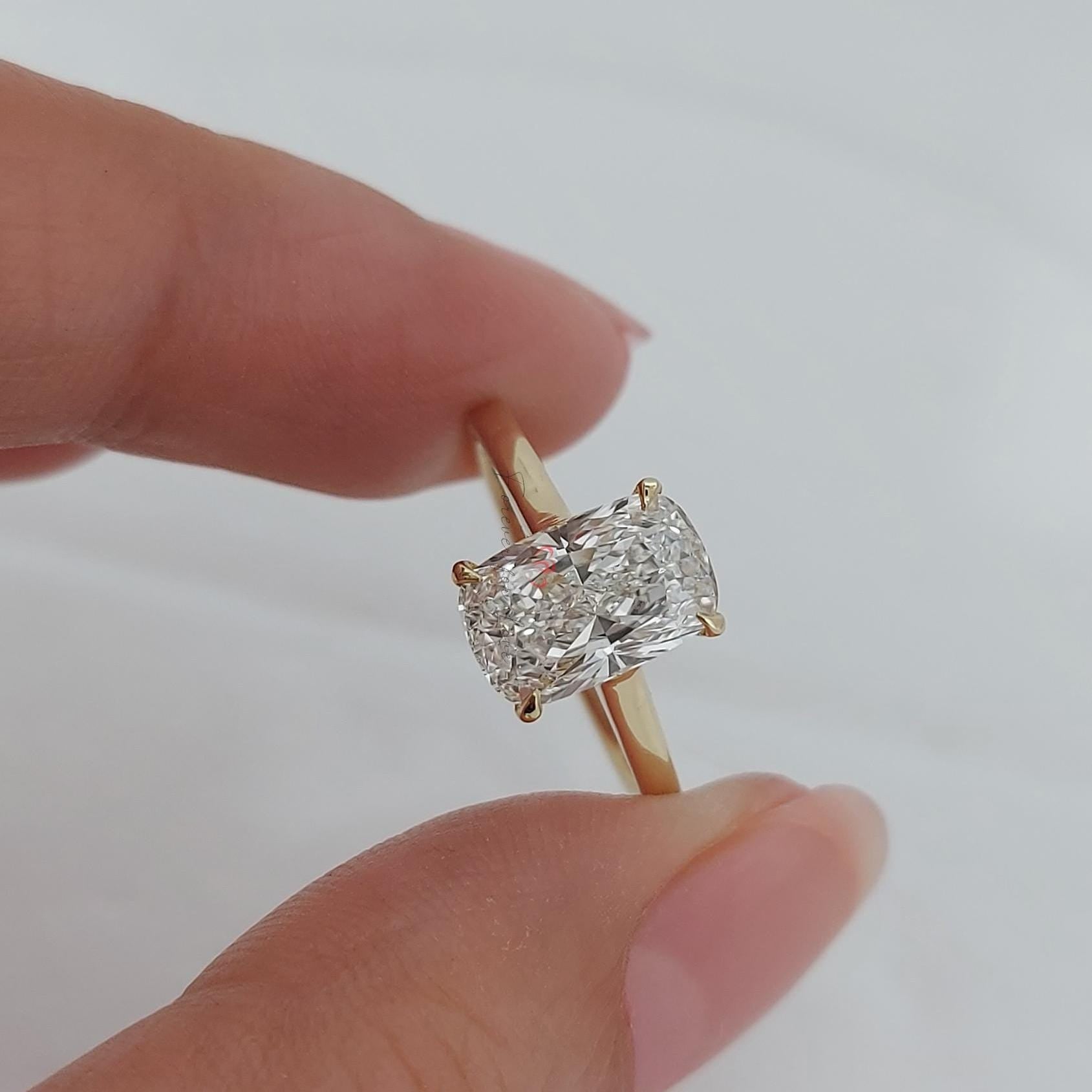 2 Ct IGI Certified Cushion Lab Diamond Engagement Ring