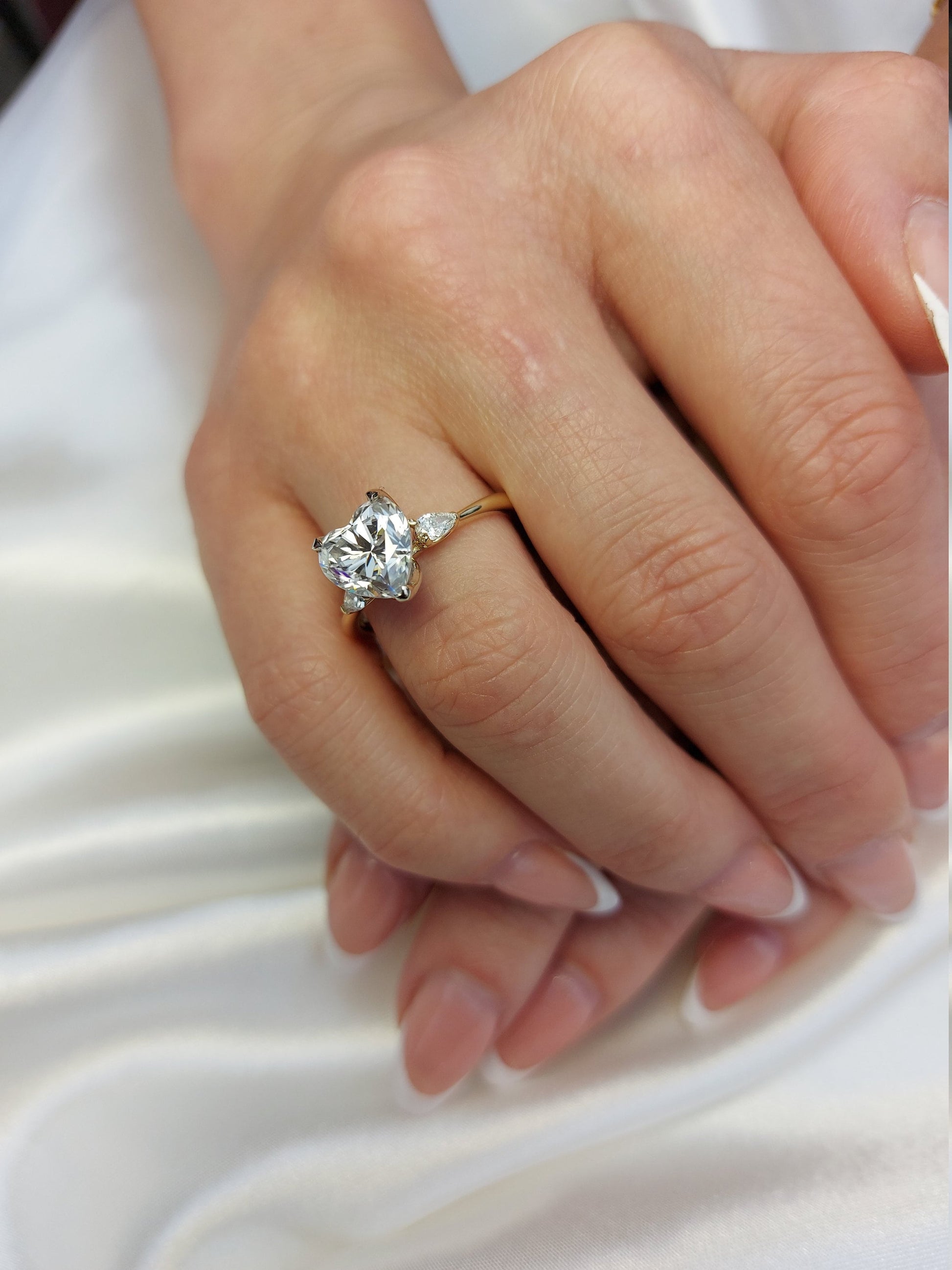 2.5 Ct Pear Diamond, Moissanite Engagement Ring