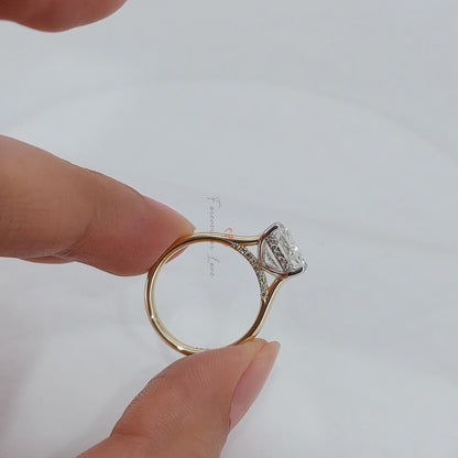 5 Ct Cushion Lab Diamond Engagement Ring