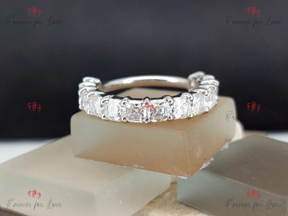 Asscher Moissanite Eternity Band