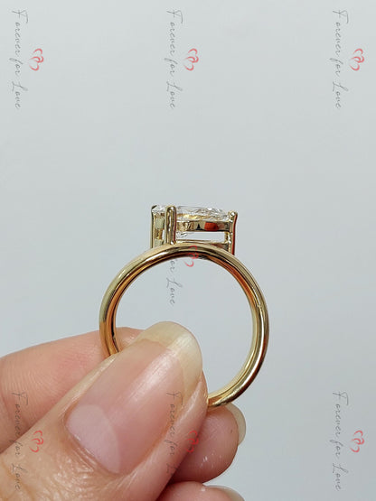 3 Ct Pear Lab Diamond Solitaire Engagement Ring