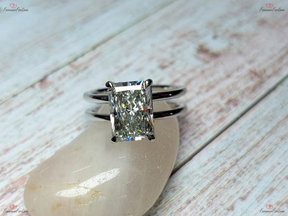 2.6 Ct IGI Certified Radiant Diamond Solitaire Engagement Ring