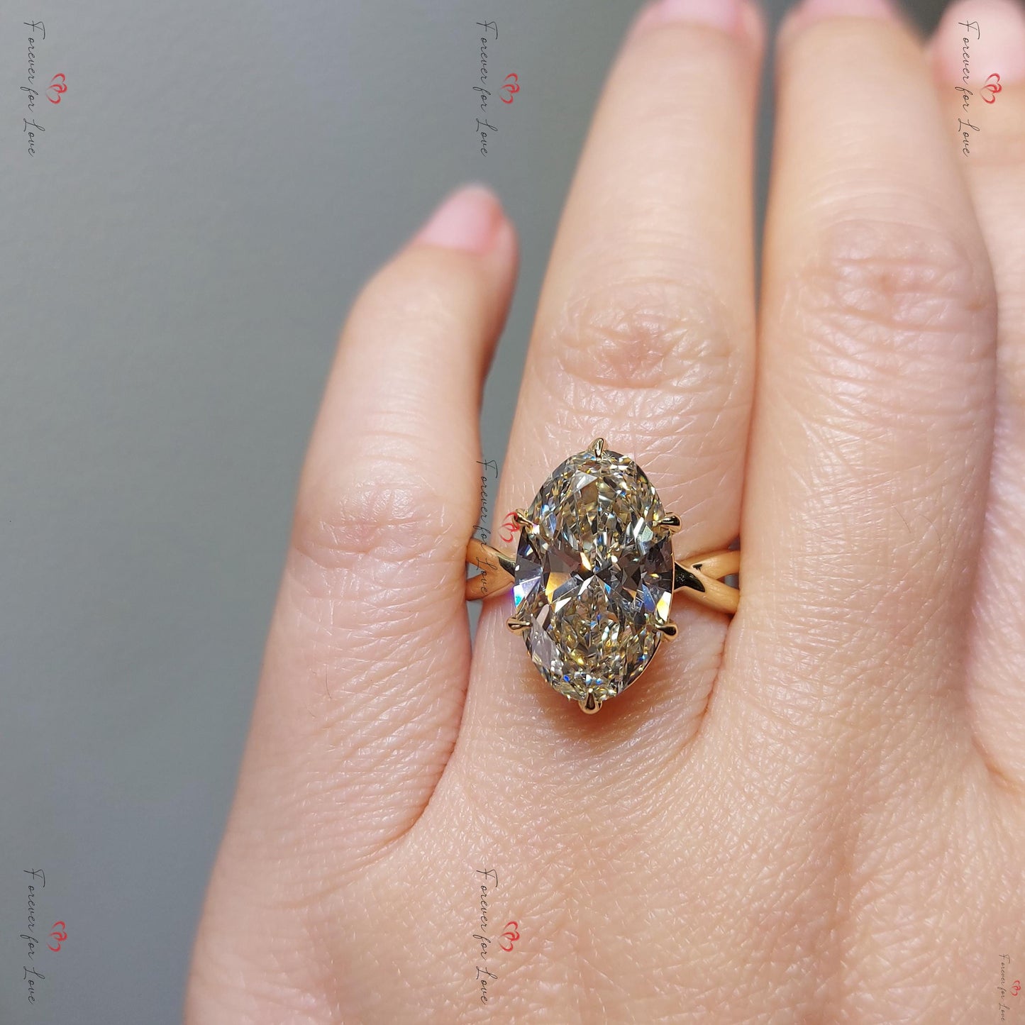 7 Ct IGI Certified Oval Lab Diamond Engagement Ring Oval cut 1Ct Moissanite Brilliant Cut engagement ring in 935 Argentium Silver — custom handcrafted by Forever For Love