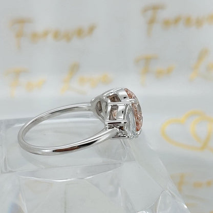 4 Ct IGI Certified Round Lab Diamond Three Stone Engagement Ring