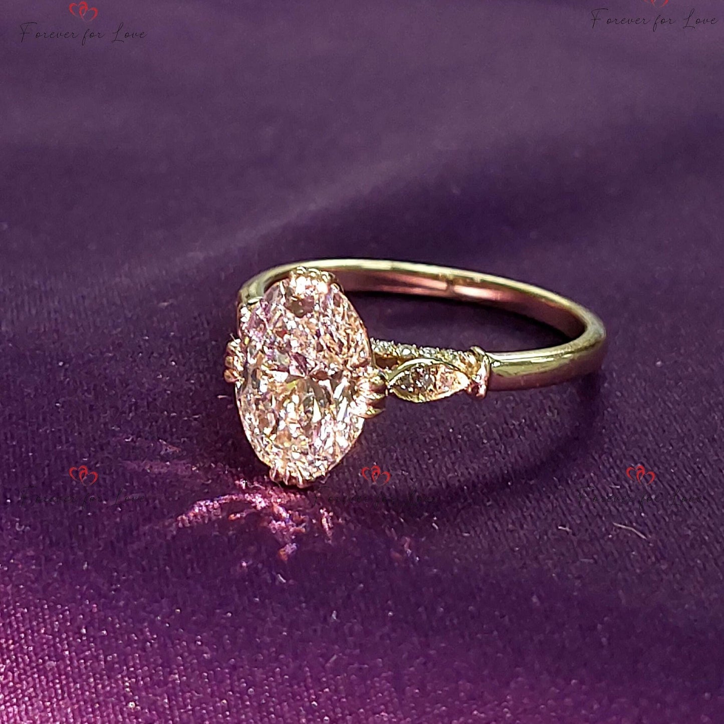 2.03 Ct Oval Lab Diamond Vintage Engagement Ring Oval cut 1Ct Moissanite Brilliant Cut engagement ring in 935 Argentium Silver — custom handcrafted by Forever For Love