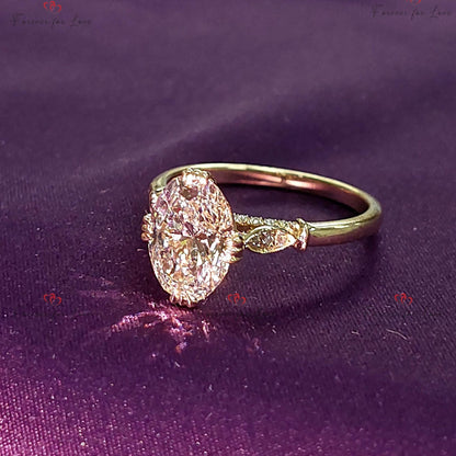 IGI Certified Oval Lab Diamond Engagement Ring