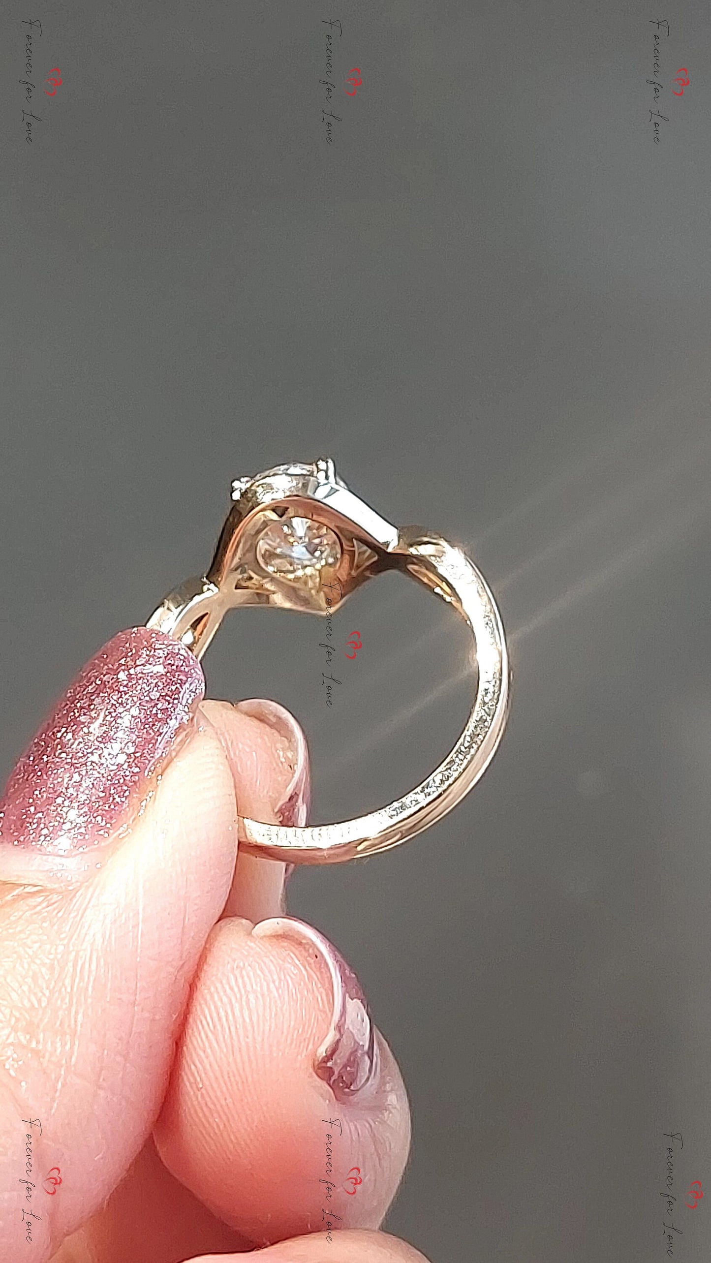 Oval Lab Diamond Twist Band Engagement Ring Oval cut 1Ct Moissanite Brilliant Cut engagement ring in 935 Argentium Silver — custom handcrafted by Forever For Love
