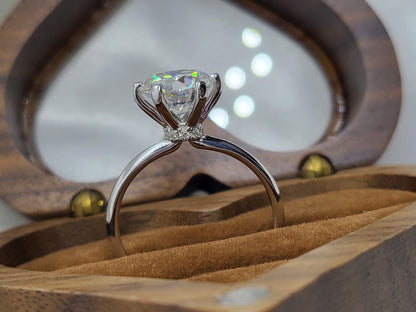 2 Ct Round Moissanite Solitaire Engagement Ring