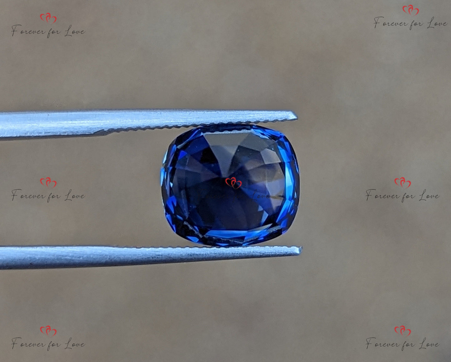 Natural Royal Blue Sapphire 5 Carats, Cushion Shape Loose Gemstone, 9.5 x 8.4 x 7.3mm, Custom Jewellery Gift for Her Moissanite engagement ring in Gold or Platinum — custom handcrafted by Forever For Love