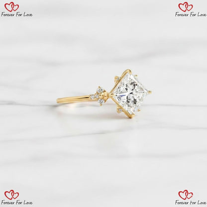 2 Ct IGI Certified Princess Lab Diamond Engagement Ring