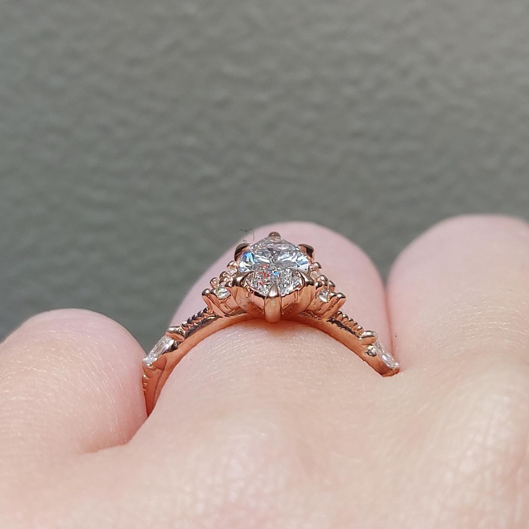 2.0 Ct Marquise Lab Diamond Engagement Ring