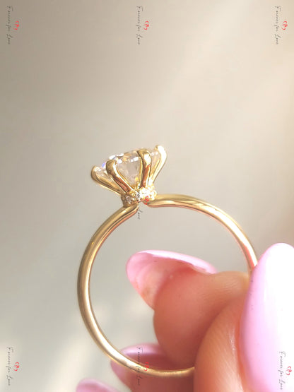 2 Ct Round Moissanite Solitaire Engagement Ring