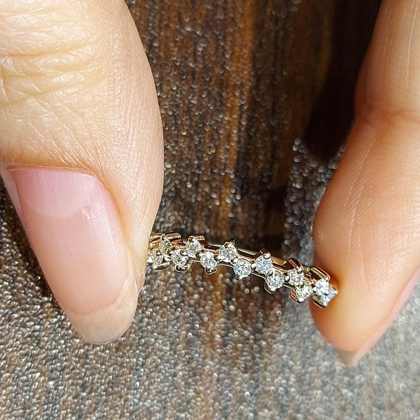 0.20 Ct Round Lab Diamond Stacking Ring Round cut Moissanite Brilliant Cut engagement ring in 935 Argentium Silver — custom handcrafted by Forever For Love