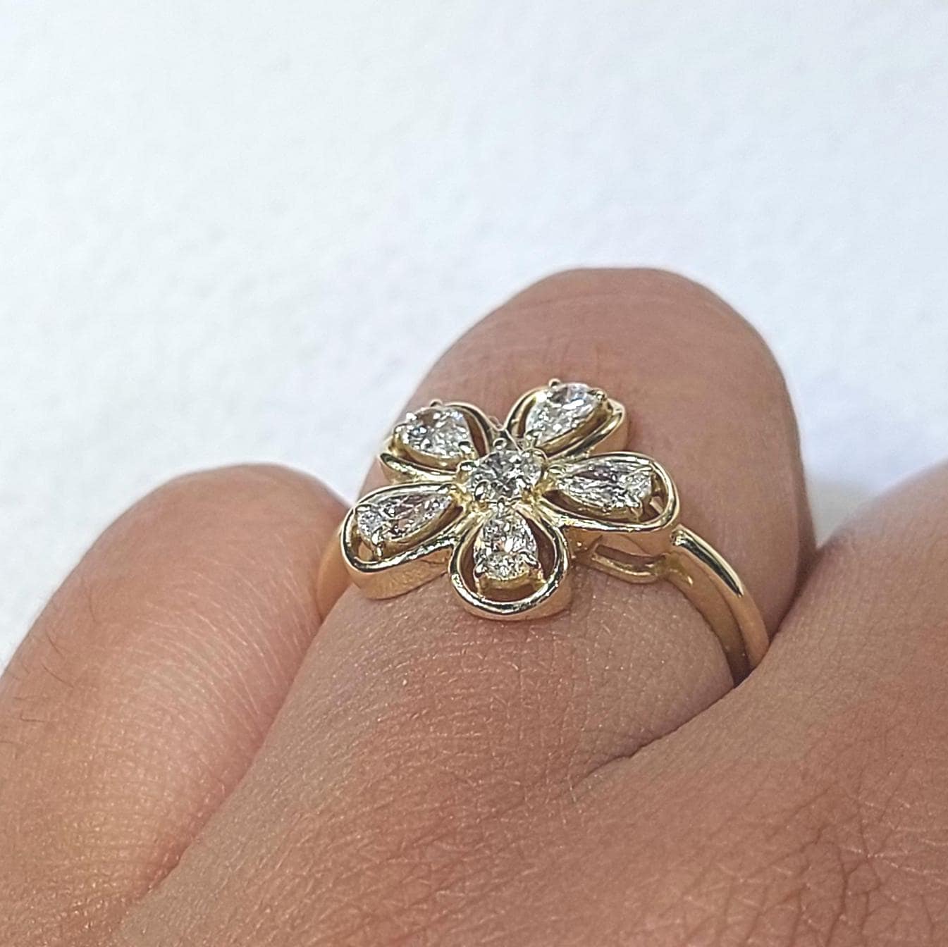 Pear Lab Diamond Ring