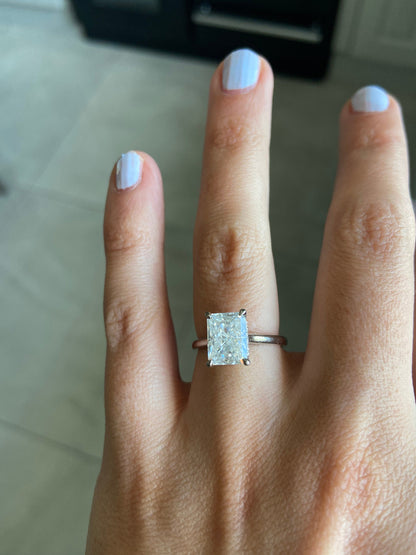 3 Ct Radiant Moissanite Engagement Ring
