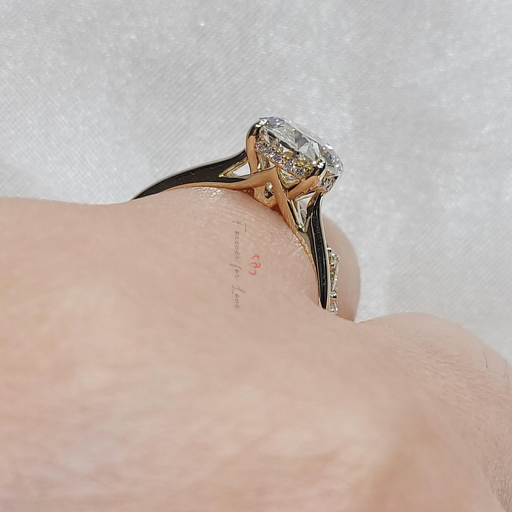 3 Ct Oval Lab Diamond Engagement Ring