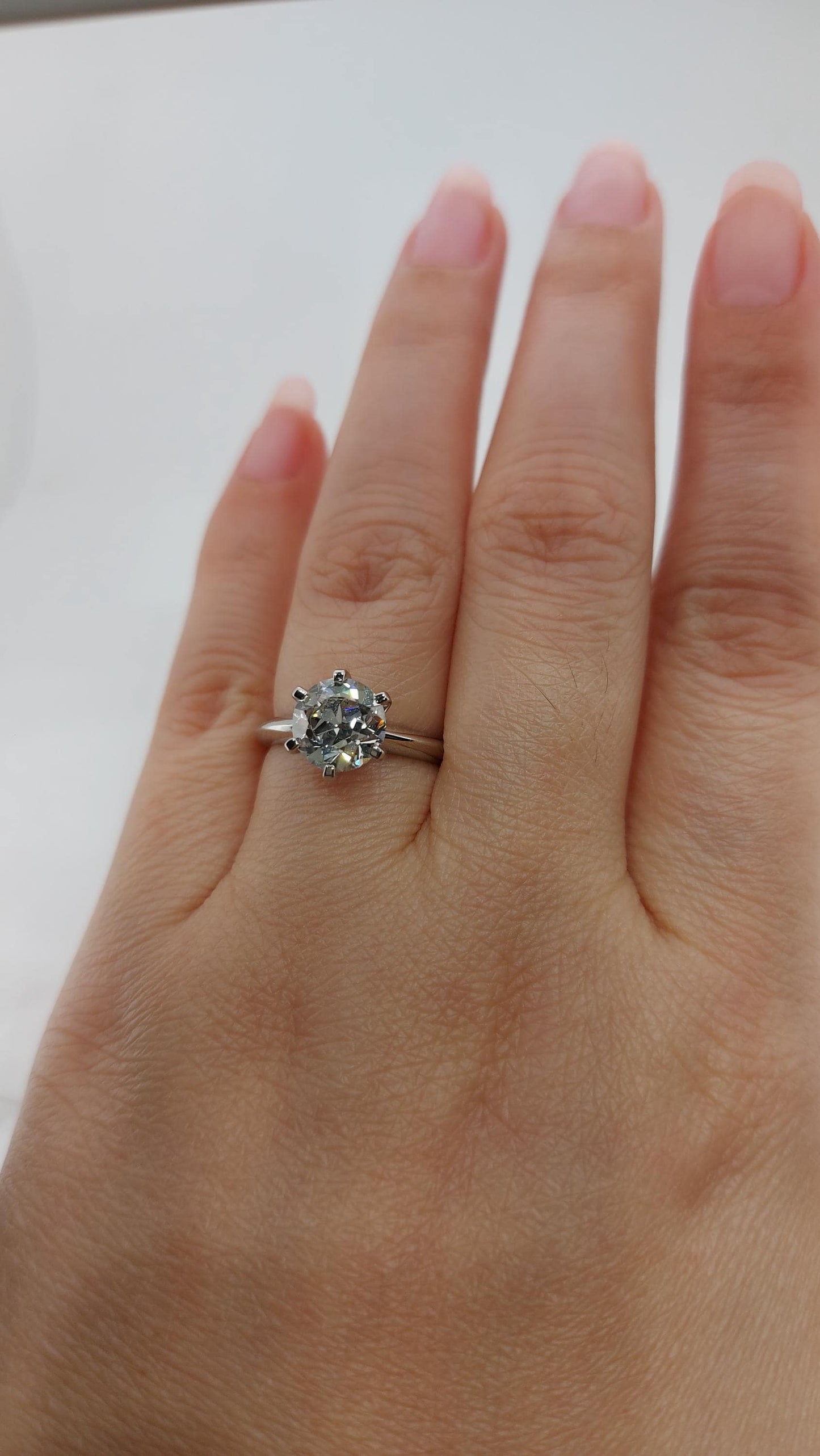 2 Ct Round Diamond Solitaire Engagement Ring Round cut 1Ct Moissanite Brilliant Cut engagement ring in 935 Argentium Silver — custom handcrafted by Forever For Love